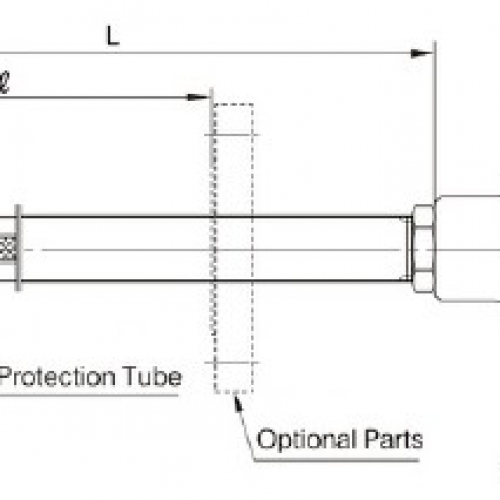 Okazaki Protection Tube Type – Cảm biến nhiệt điện trở kiểu ống bảo vệ